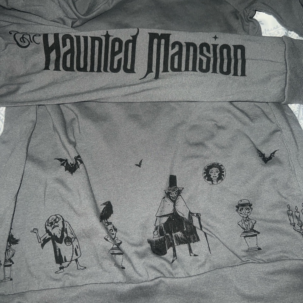 Disneys Haunted Mansion Charcoal Logo pullover